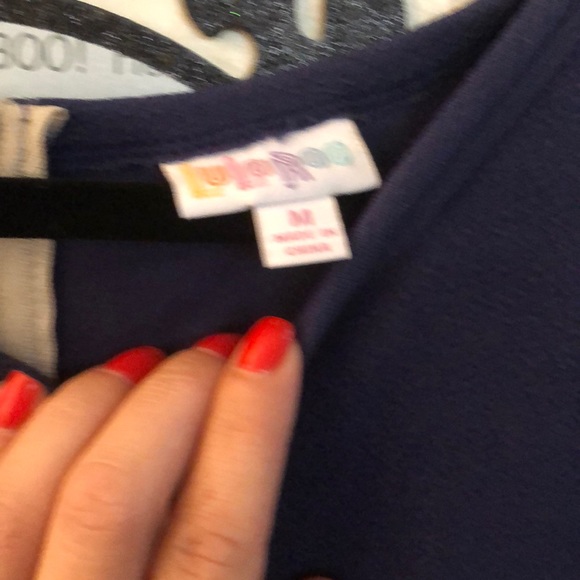 LuLaRoe Navy and Orange Dress - Picture 2 of 3